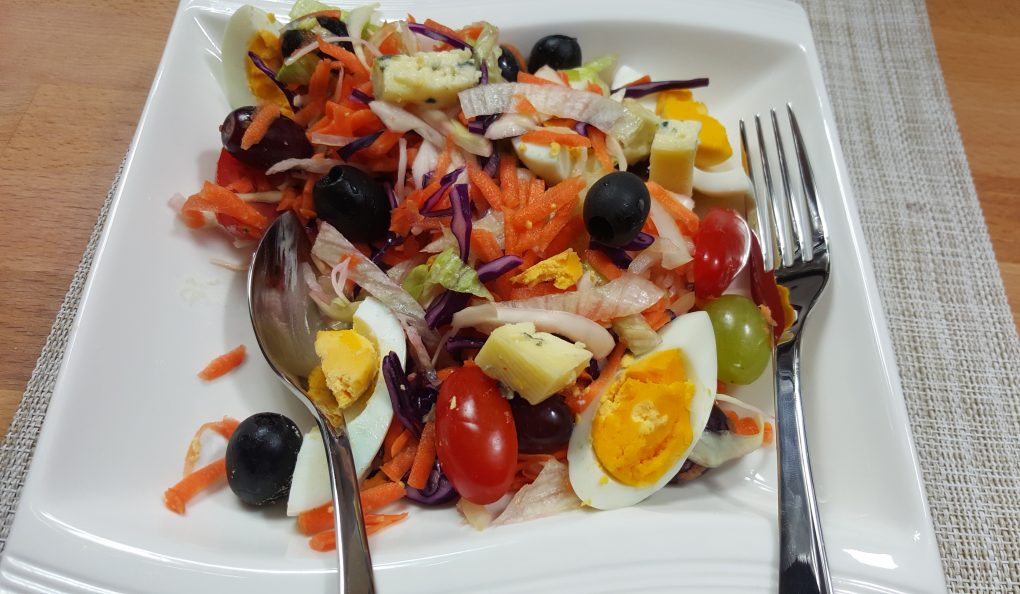 with black and green olives